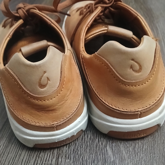 OluKai Lae'ahi Li 'Ili Brown Leather Sneakers Distressed Mens Size 9 - Picture 7 of 9